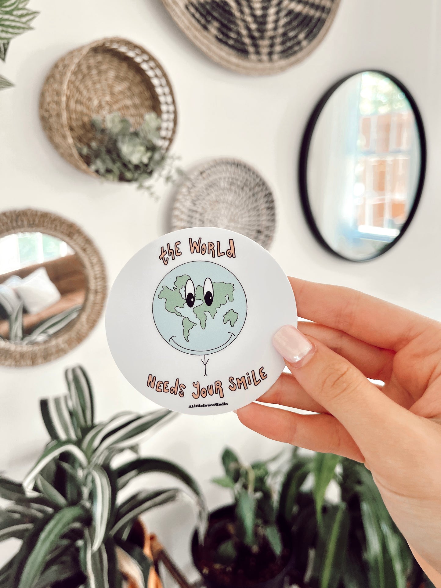 The World Needs Your Smile Sticker
